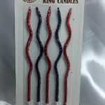 شمع مناسب کیک تولد برند King Candles مدل spaghetti مشکی قرمز