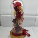 گل خشک شیشه ای قرمز سایز متوسط